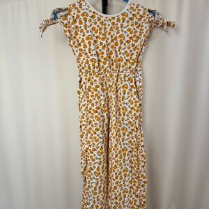 Girl’s Orange Patterned Romper Dress